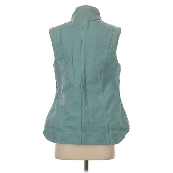 VTG Carhartt Vest WV001 454 Coastline Green Small Sherpa Lined Full Zip Blue - Picture 3 of 6